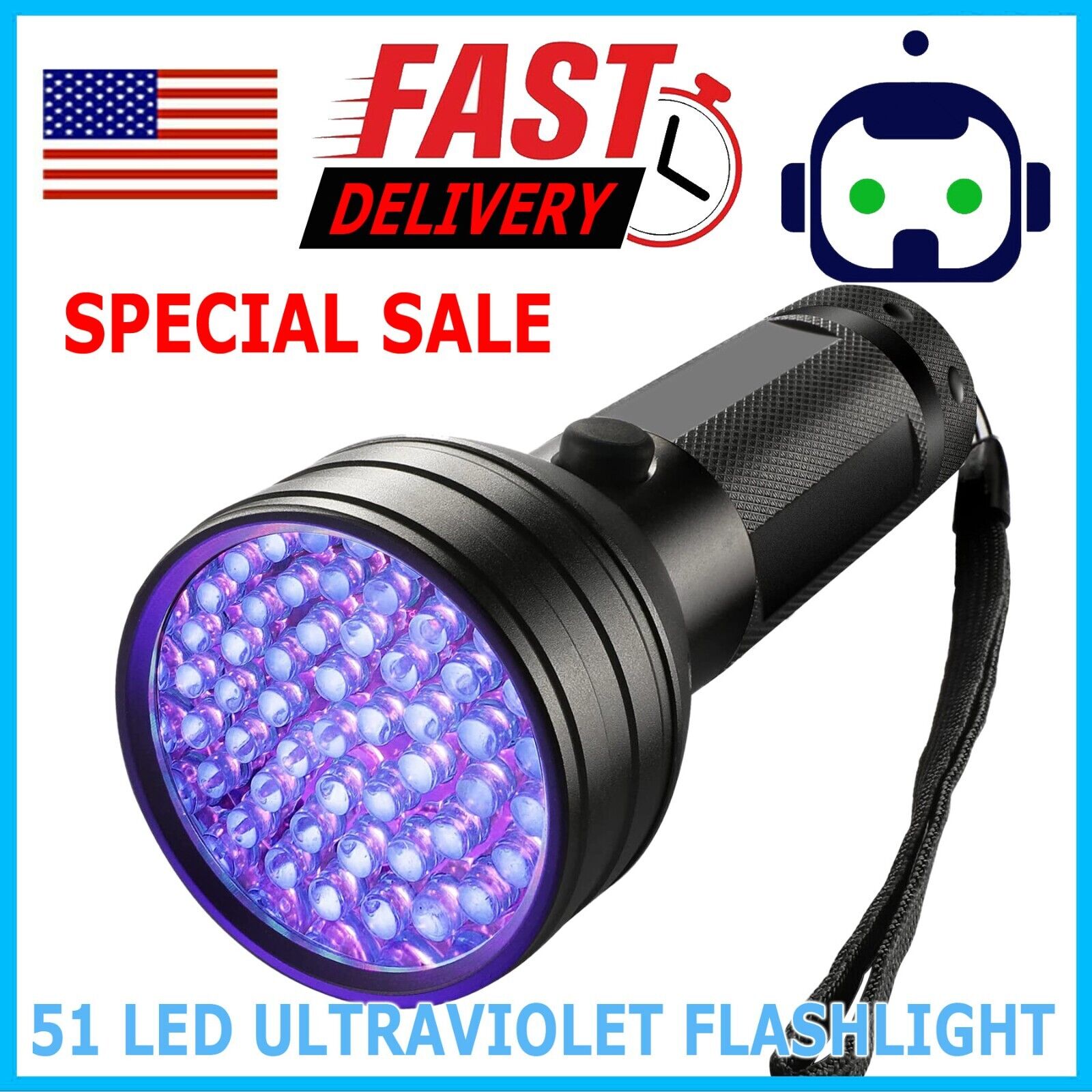 100 Led Flashlight Blacklight Inspection Lamp Torch