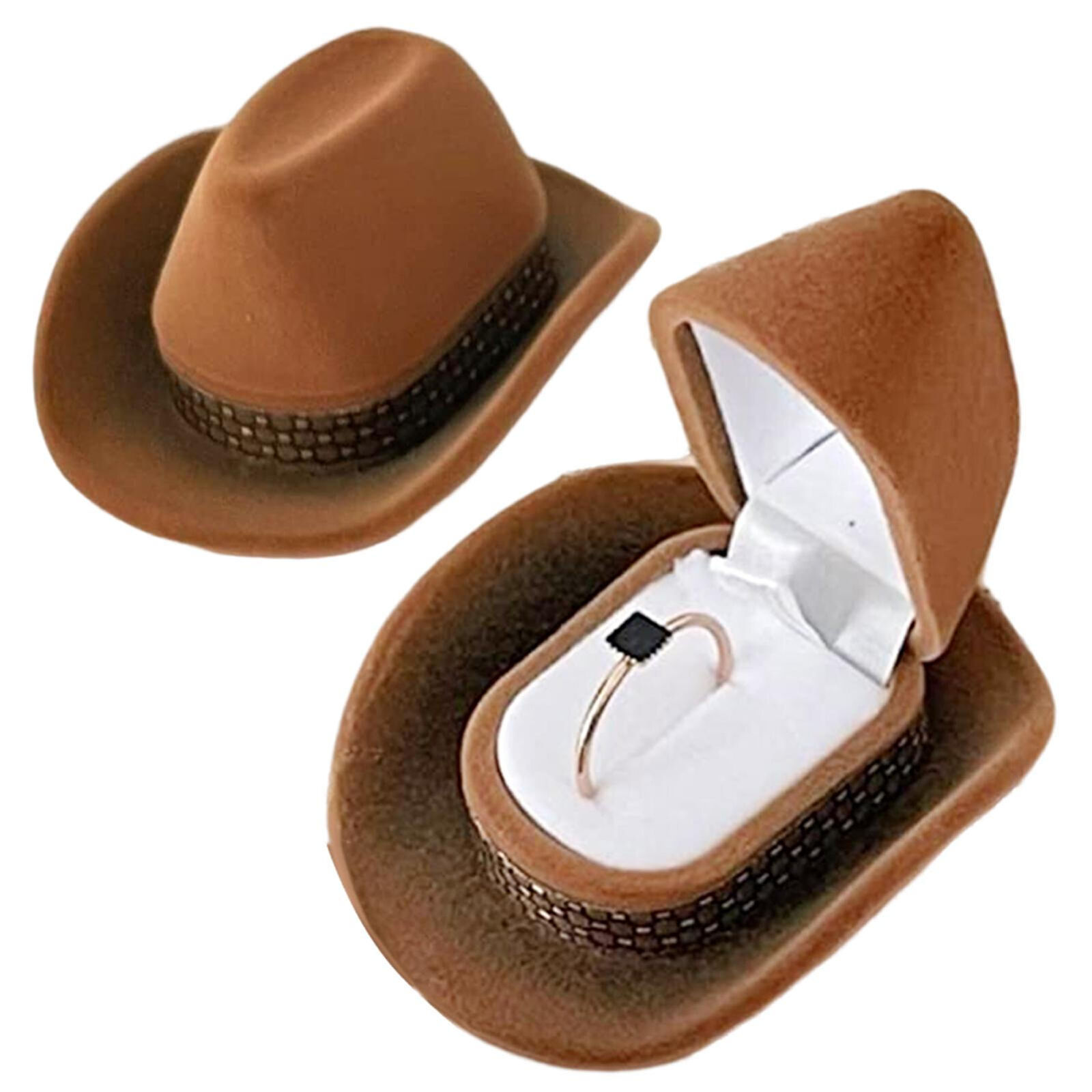 Durable Cowboy Hat Shaped Earring Holder Display Gift Box  Jewelry Case