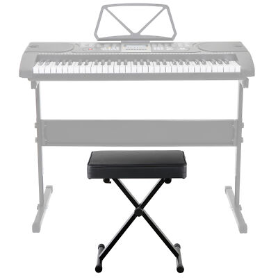 Keyboard Bench X-Style Piano Bench Adjustable Height Comfortable Padded Seats