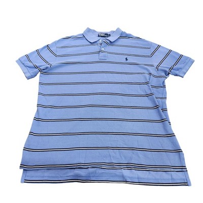 Polo By Ralph Lauren Polo Shirt Mens XL Blue Stripe Pony Logo Classic Fit