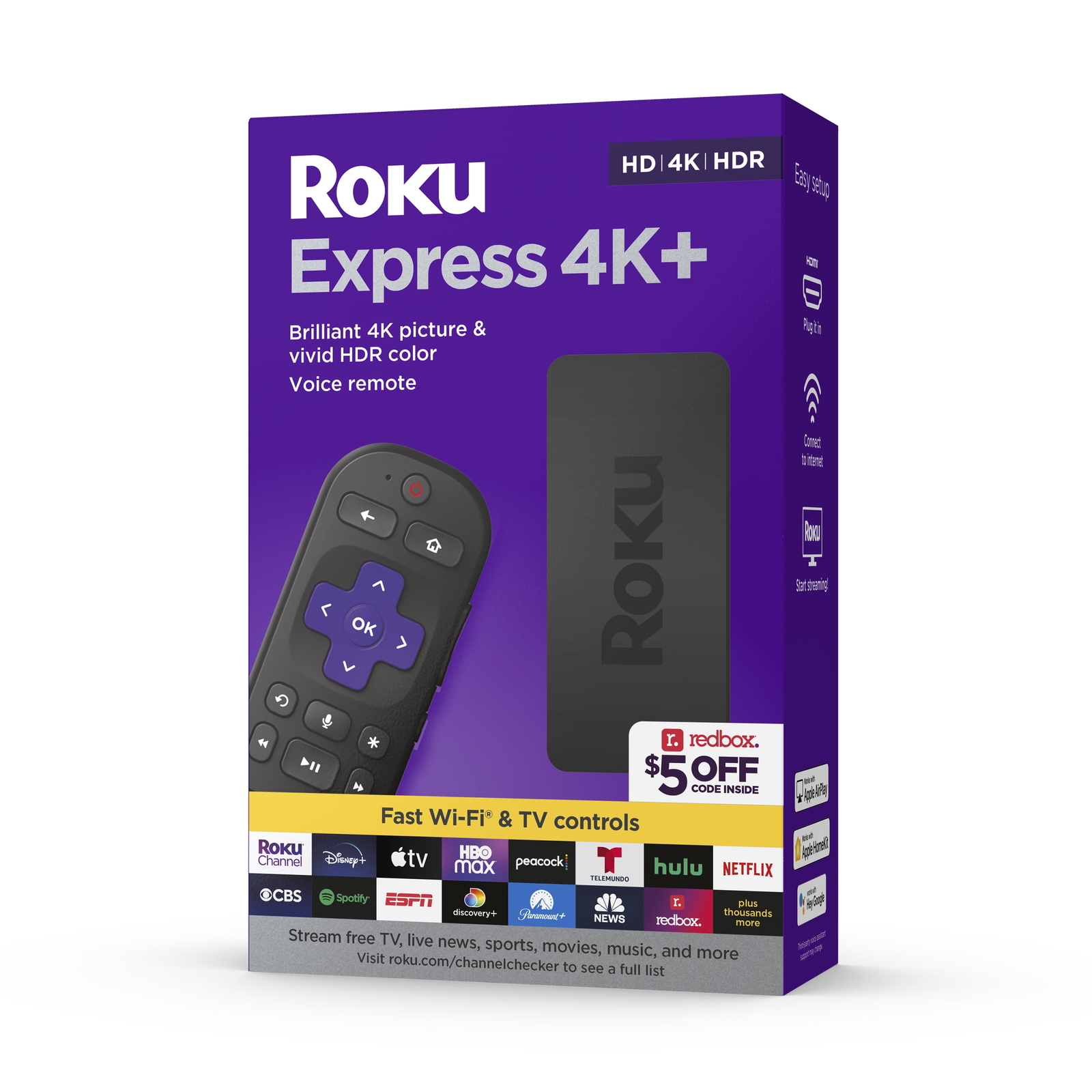 Hd/4k/hdr With Roku Voice Remote With Tv Controls，p