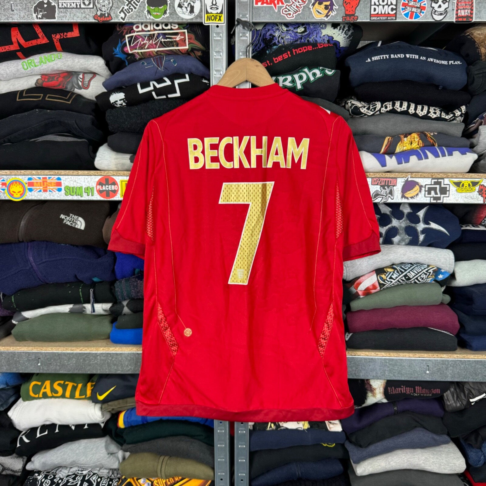 ENGLAND 2006 2008 AWAY FOOTBALL SHIRT SOCCER JERSEY #7 DAVID