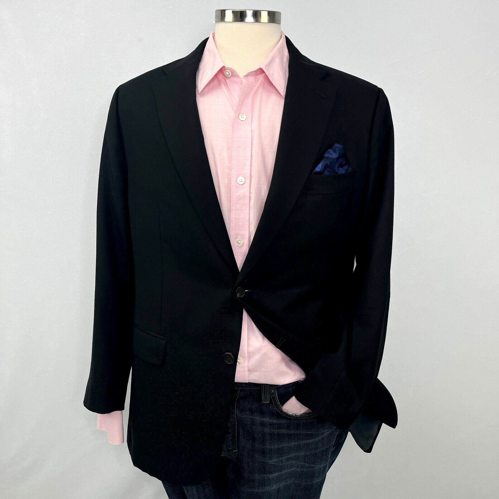 Sid Mashburn Kincaid No. 3 High Twist Blazer Solid Black Sid Mashburn Kincaid No. 3 High Twist Blazer Solid Black