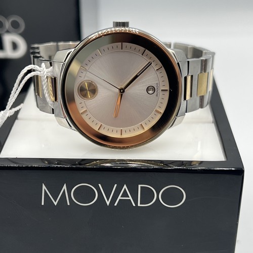 Pre-owned Movado Bold Verso Ip Watch With Silver-tone Dial
