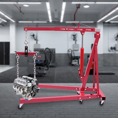 4400LBs Engine Hoist & Leveler Folding Hydraulic Crane Lift Cherry Picker Tools