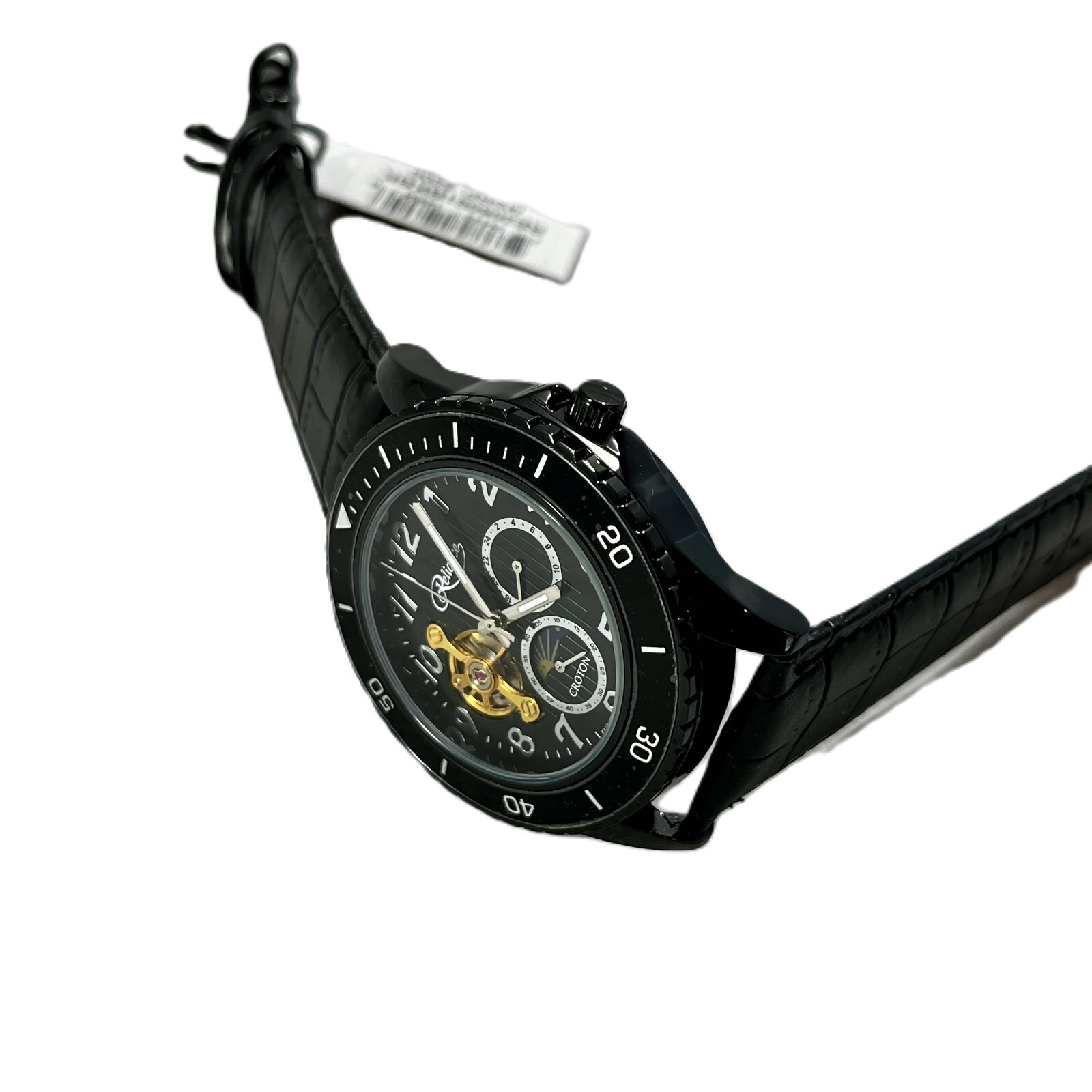 Pre-owned Croton Men's Watch Reliance Automatic Timepiece Black 306081bk