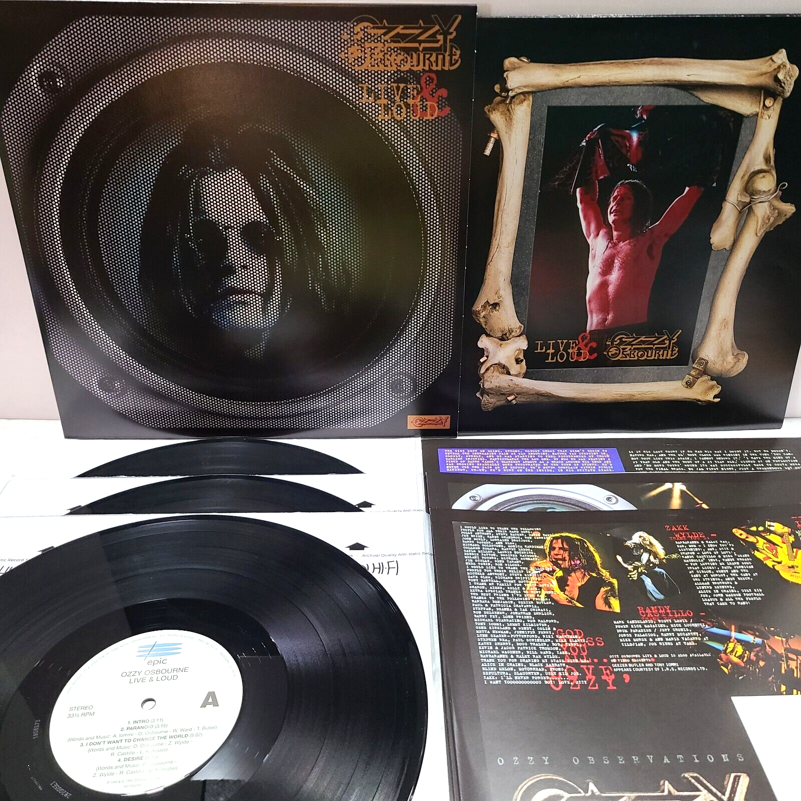 OZZY OSBOURNE Live and Loud 3 LP Epic 1993 2025 Poster New