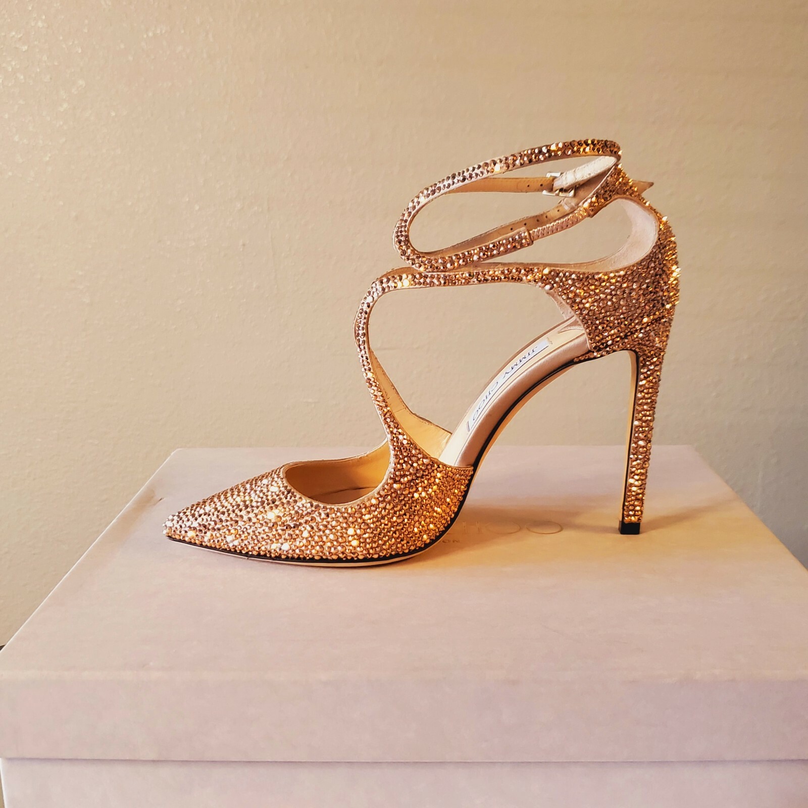 Jimmy Choo Lancer 100 Rose gold, sz 39, originally $2,695 US Jimmy Choo Lancer 100 Rose gold, sz 39, originally $2,695 US