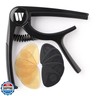 WINGO Guitar Capo for Acoustic and Electric Guitars, Ukulele, Mandolin, Banjo - Black with 10 Non-slip Picks.