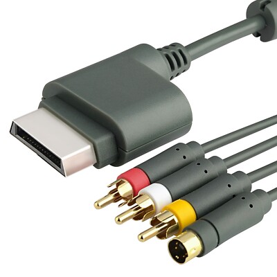NEW S Video Composite AV RCA Cable Cord for Microsoft Xbox360 TV Game