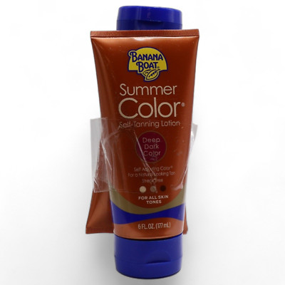 Banana Boat Summer Color Self-Tanning Lotion Deep Dark Color 6 fl oz 2 Pack