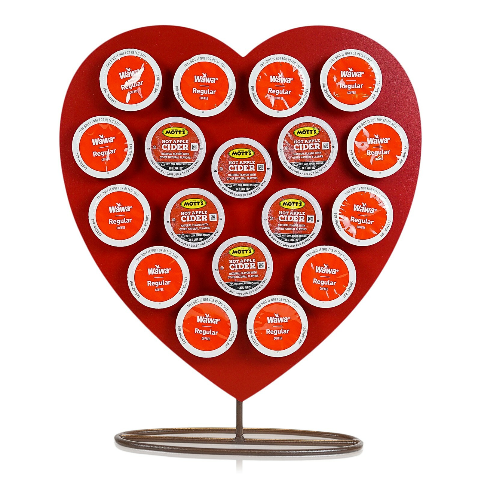 Made Easy Kit Front Facing K-Cup Holder Countertop Stand Décor - Red Heart