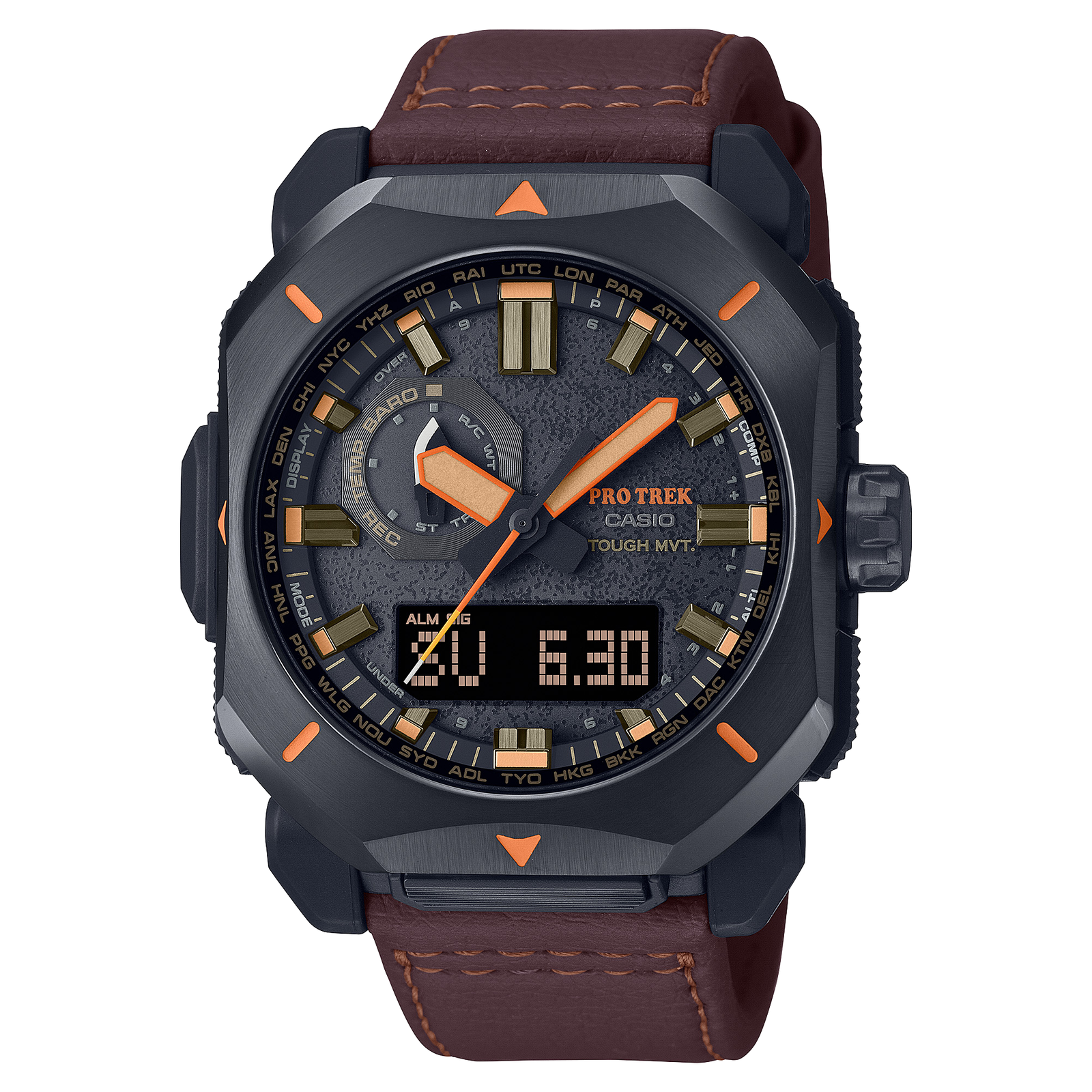 Pre-owned Casio Pro Trek Prw-6900yl-5jf Climber Line Analog Digital Radio Solar Watch Men