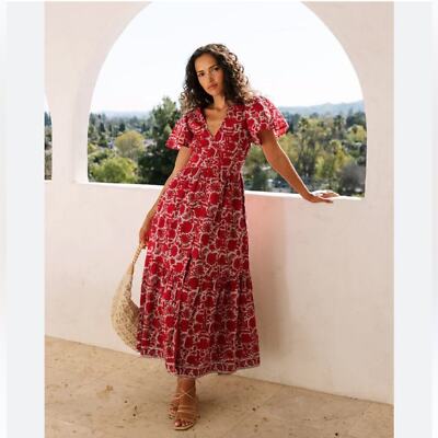 NWT Cleobella Sasha Ankle Dress Midi Maxi in Flora XS