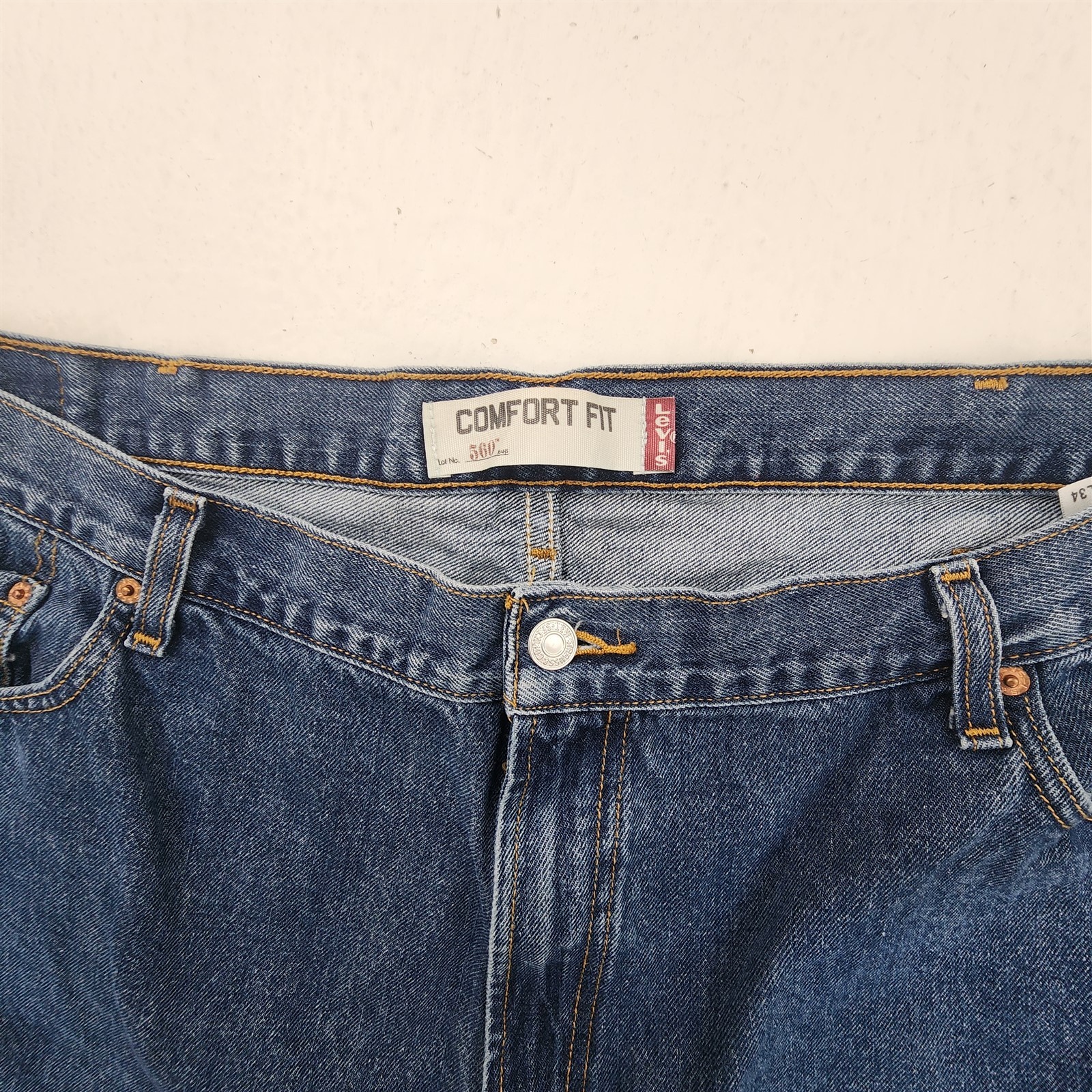 Levis 46x32 560 Comfot Fit Dark Wash 100% Cotton Denim Mens Jeans