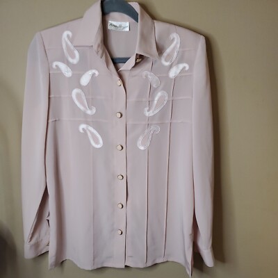 Philippe Marques Petites Button Up Blouse Women's  Pink Blouse Size 6