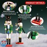 CSR DREAM 15 Inch Christmas Decorations Nutcracker Ornaments,Wooden Nutcracker Figures,Festive Collectible Nutcracker Gift for Table Desktop Fireplace Thanksgiving Christmas Decor,AxeSoldier(Green)