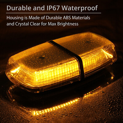 72LED Emergency Warning Strobe Light Magnetic Amber Rooftop Flashing Beacon IP65