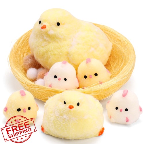 6 Pcs Squishy Chick Toys Stress Relief Sensory Silicone Soft