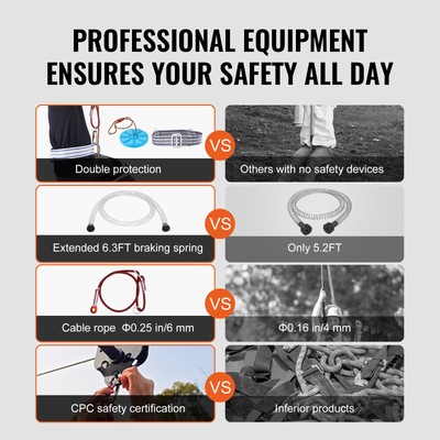 VEVOR 80 ft Zip Line Kit for Kids Adult Trolley Slackers Zipline Up to 500 lb