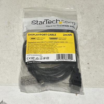 NEW  2m USB C to HDMI Cable. StarTech CDP2HDMM2MB