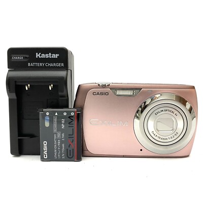 Casio EXILIM EX-S8 Y2K CCD Digicam Rose Gold Pink W/ Battery, Charger TESTED