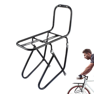 Bike Front Carrier Rack Bicycle Front Rack Metal Luggage Shelf Cargo Pannie