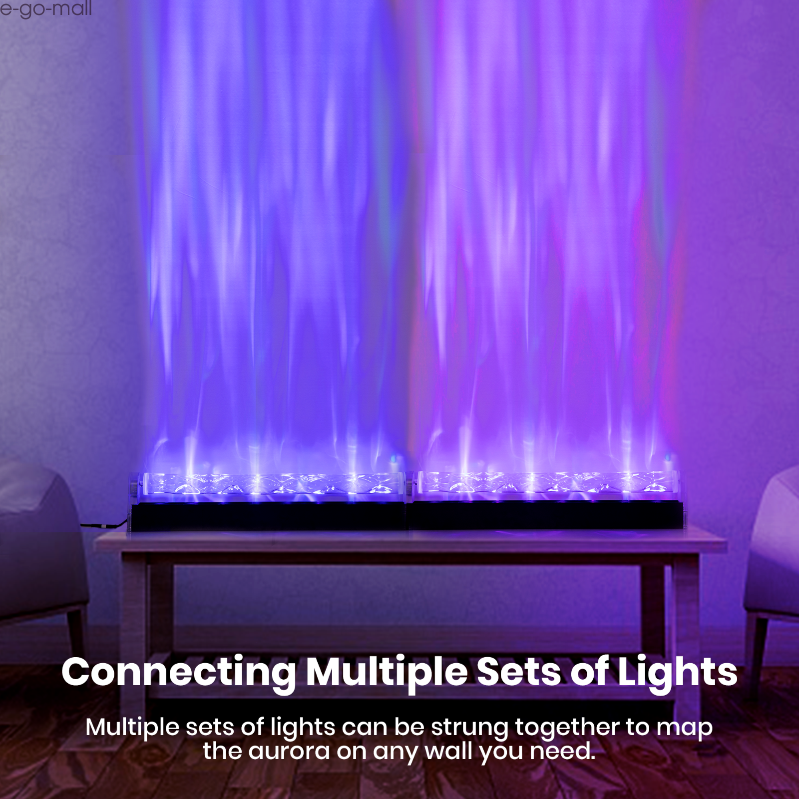 33/39in RGBW Ocean Wave Light Colorful Water Ripple Light Projector Music Sync