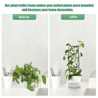 Plant Trellis for Climbing Plants Indoor 15.94Inch Small Garden Metal Houseplant