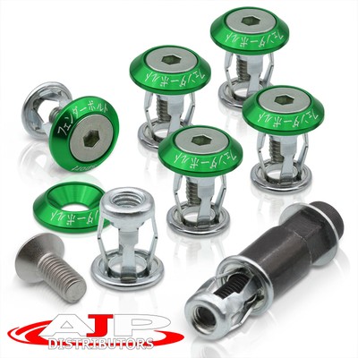 Jdm Sport 6 Piece Anchor Type M8 For Mazda Fender Washers Dress Up Kit Key Green