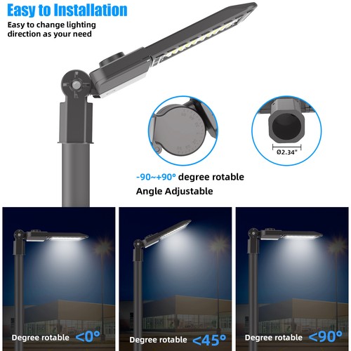 200/300W LED Parking Lot Light Street Shoebox Pole Lighting Fixture Dusk to Dawn