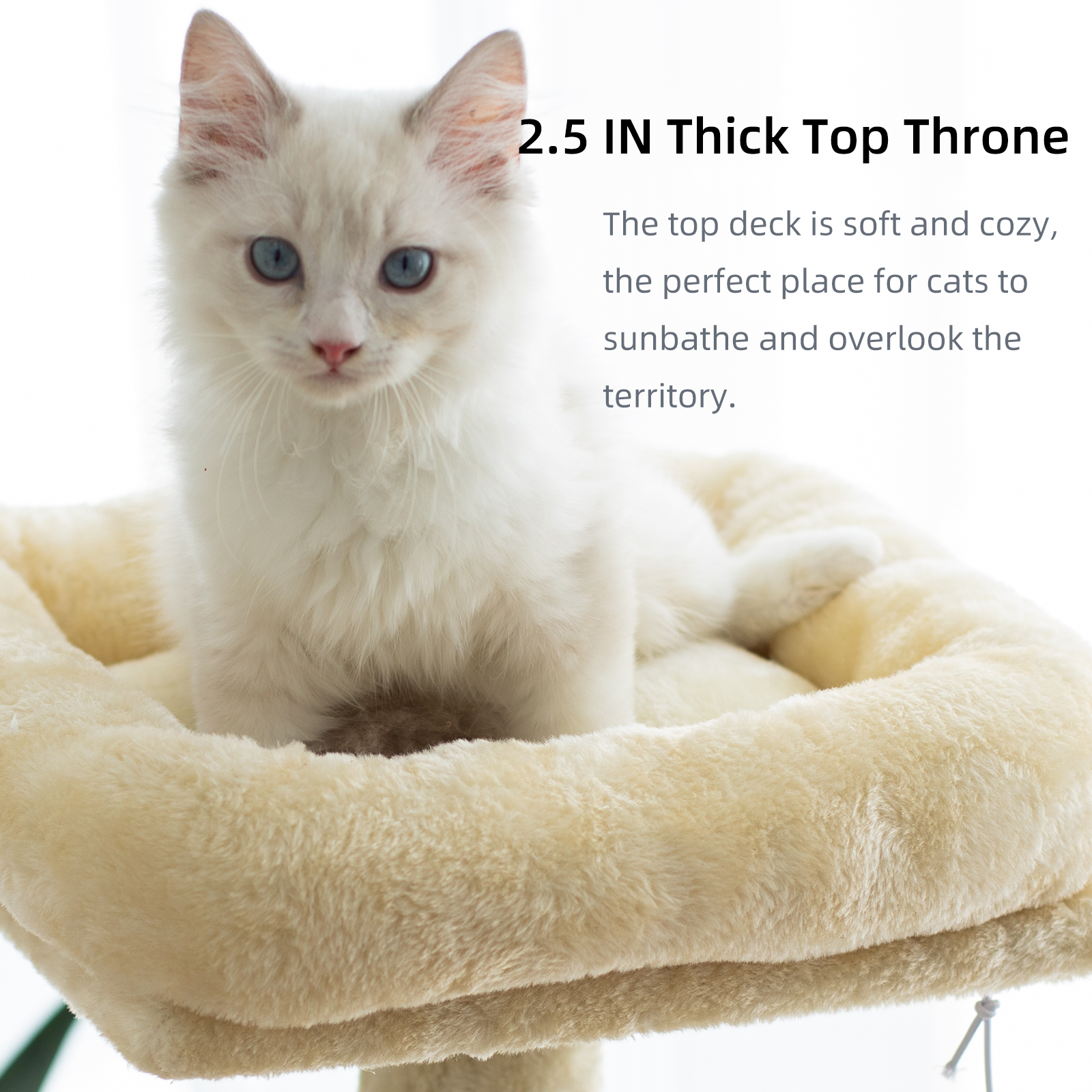 GOXIFACHOY Cat Tree Tower with Tunnel,Condo,Two Plush hanging ball,Large Cat Toy