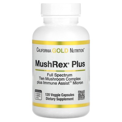 Fungiology, MushRex Plus, грибной комплекс полного спектра, сертифицированный органический продукт,