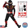 SATKULL Ninja Costume BoyandGirl Halloween Kids Costume Boy Ninja Muscle Costume with Ninja Foam Accessories Best Children Gifts(Kids-XL-10/12T)