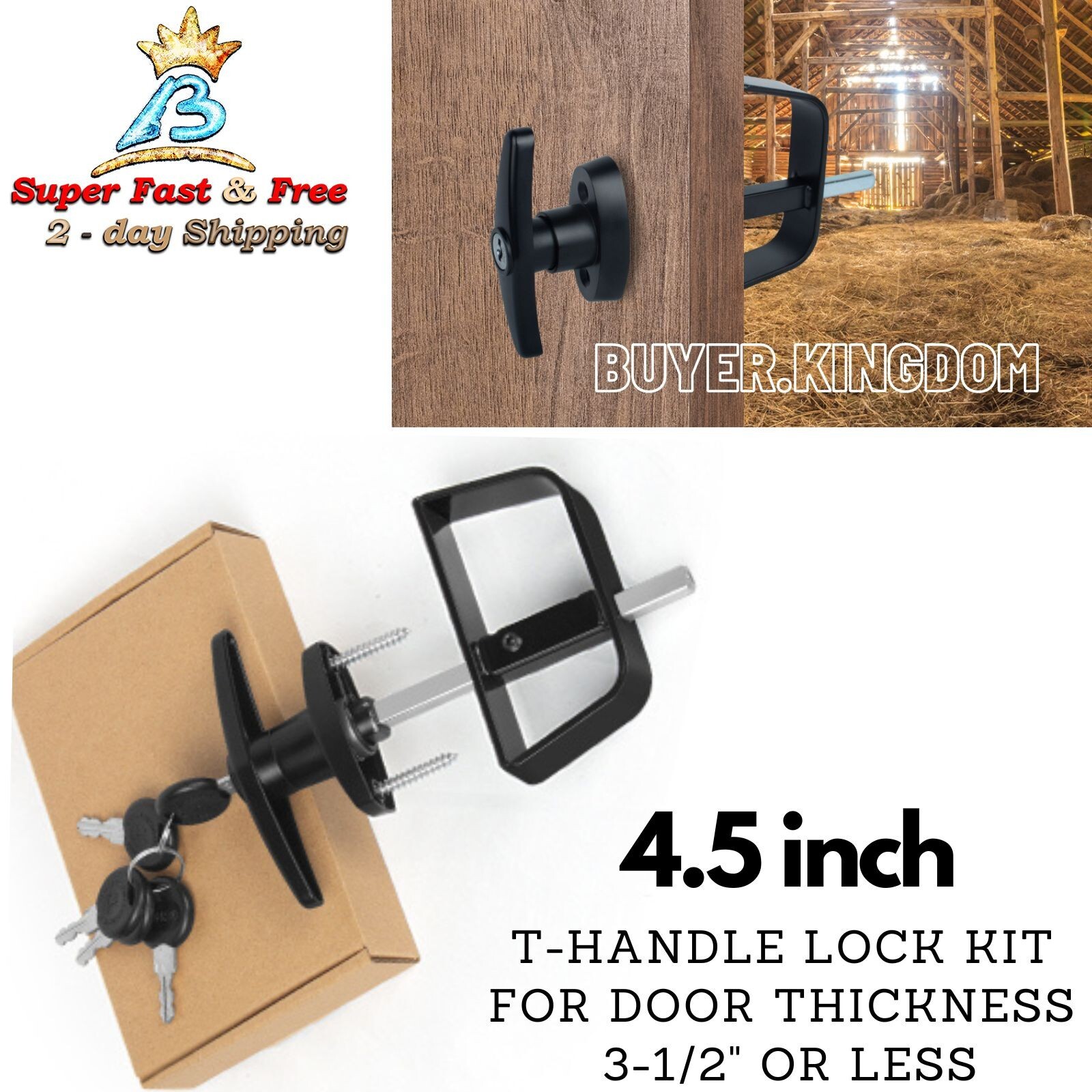 RV T Handle Lock Kit Shed Door Latch