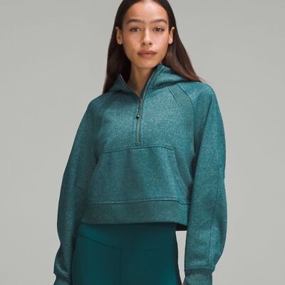るな Lululemon Sparkly Green Half-Zip Scuba Hoodie in Spark