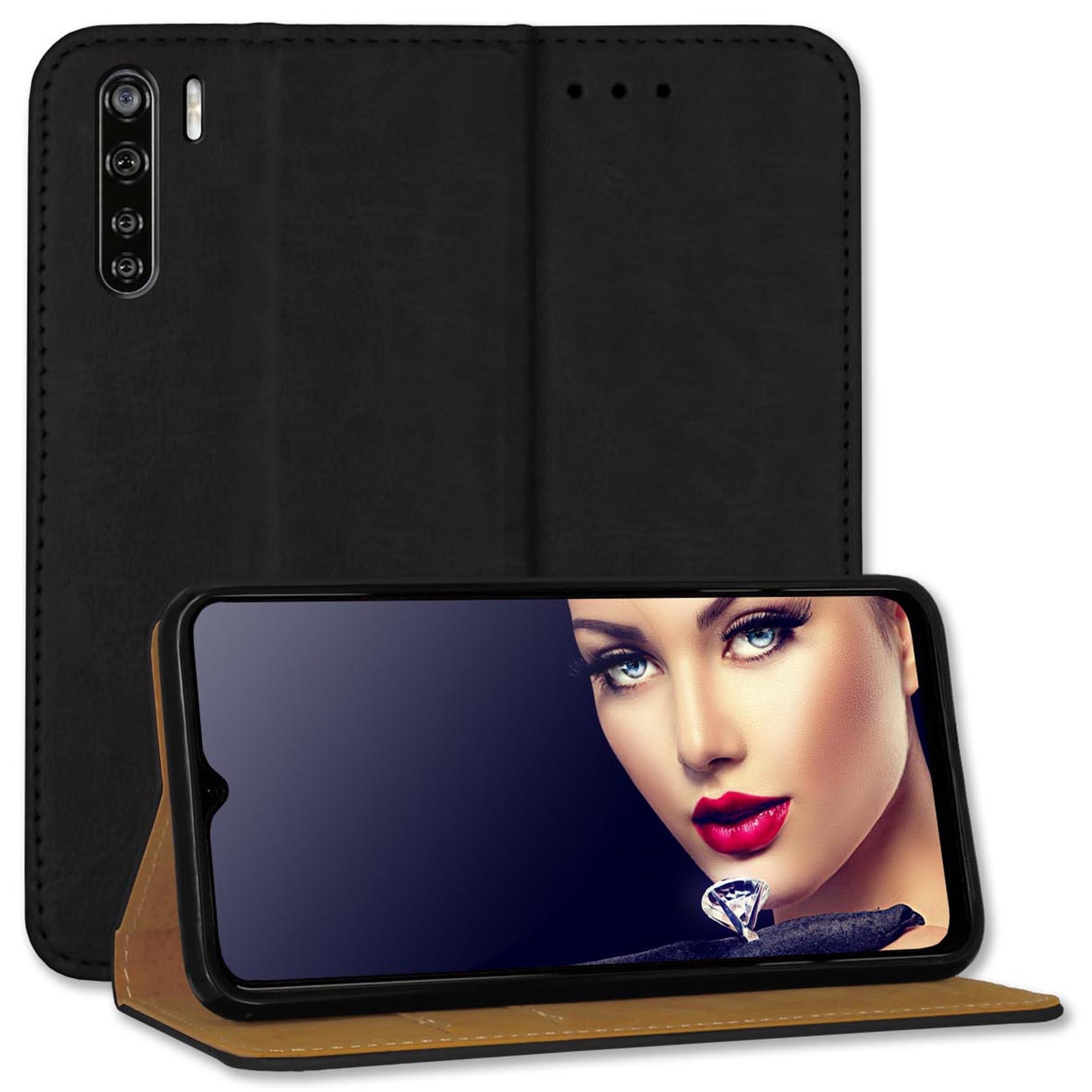 Bookstyle Hülle für Oppo A91 (6.4'') - schwarz