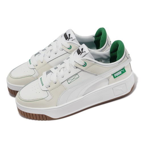 Puma Carina Street VTG White Vapor Grey Green Женская повседневная обувь 392338-01