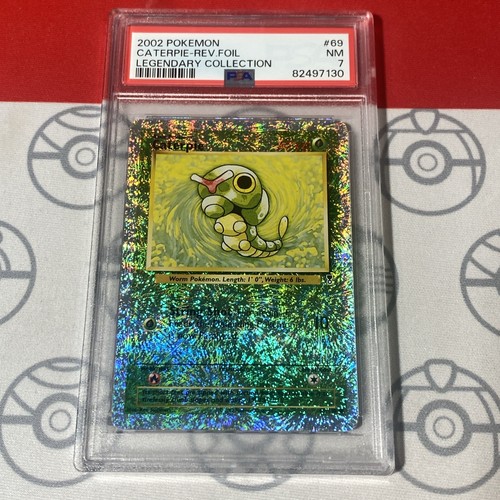 PSA 7 NM Caterpie Reverse Holo 69/110 Pokemon 2002 Legendary