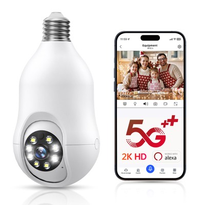1/2Pcs Home Wireless Security 360° 3MP IP E27 Light Bulb Camera Wi-Fi IR Night