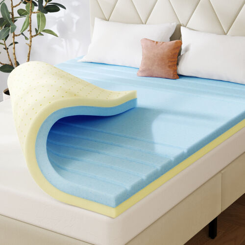 2, 3, 4 inch Cooling Gel Memory Foam Mattress Topper Full Queen King Size Pads