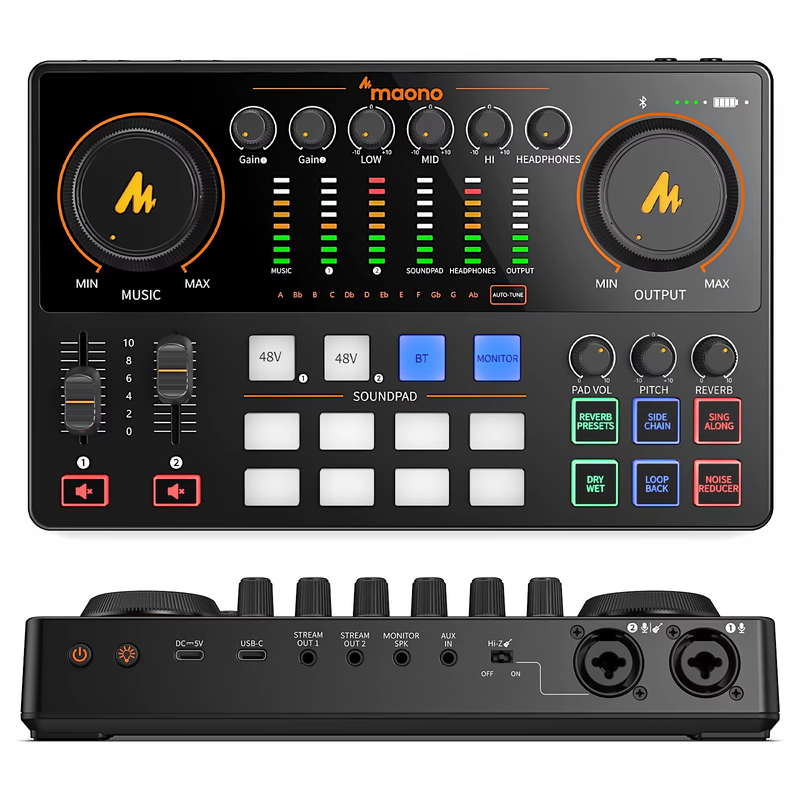 Caster AME2 Gen2 Audio Interface Mixer with Dual XLR Input for Dual Podcast Stre