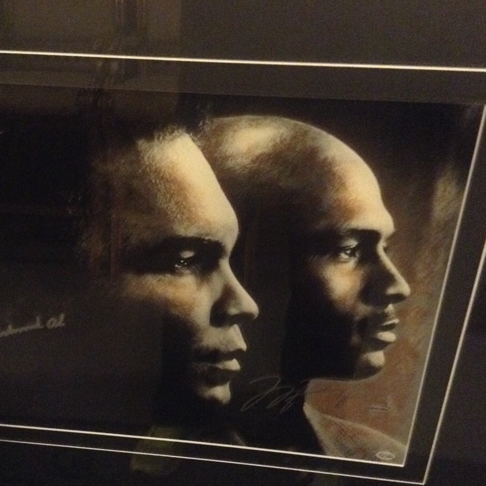 Michael Jordan and Muhammad Ali Autograhed Custom Framed Photo-UDA