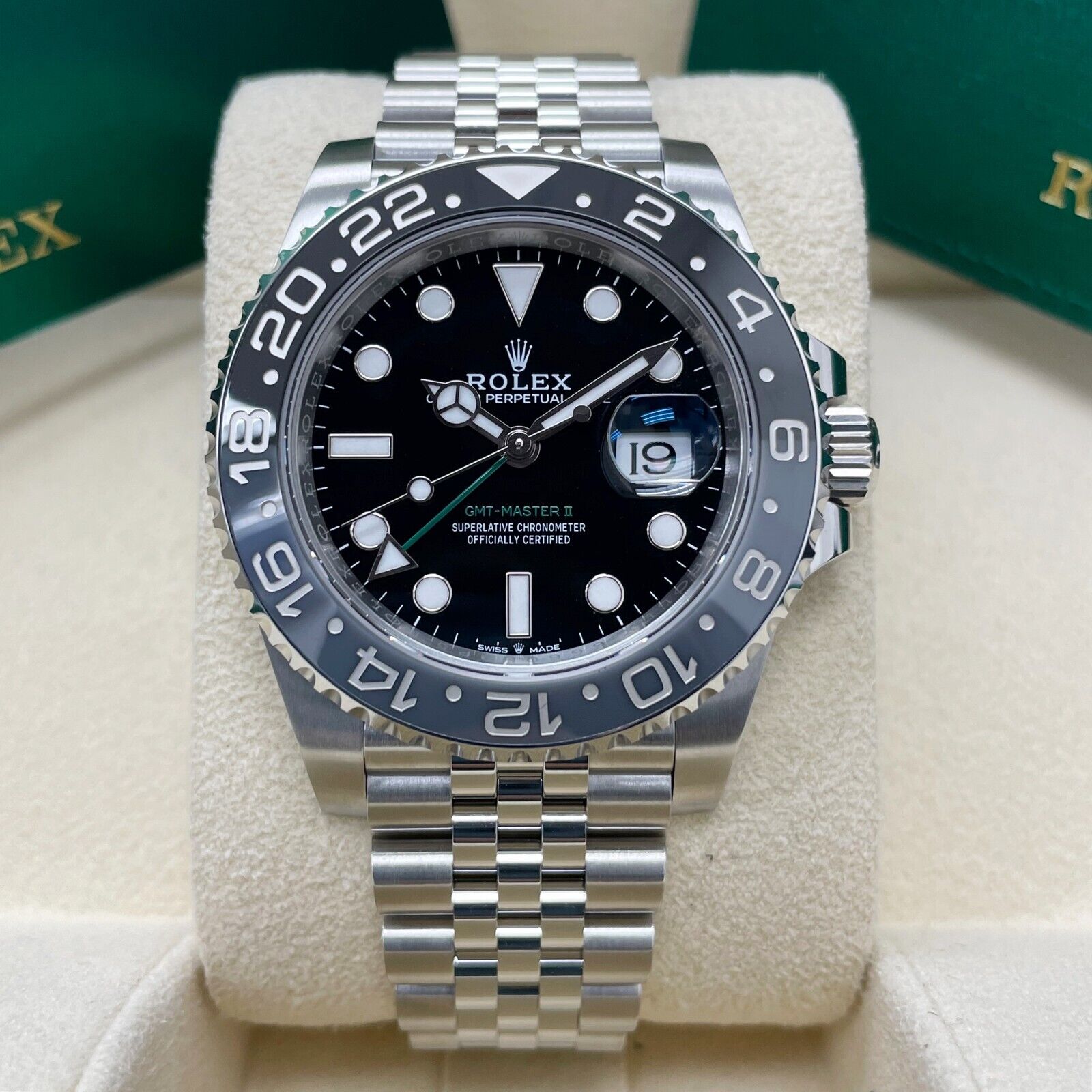 Pre-owned Rolex Gmt-master Ii 126710grnr Black Bruce Wayne Stainless Steel Jubilee Bracelet