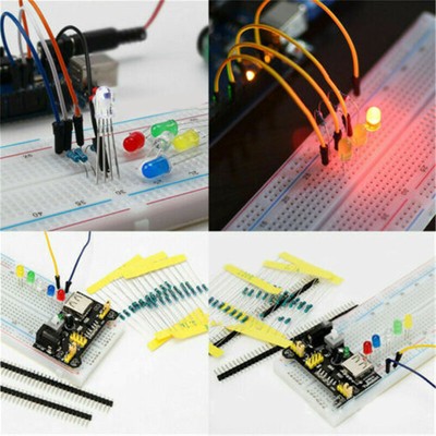 Electronics Component Kit Starter Fun Assortment With 830 Tie Points Breadboard