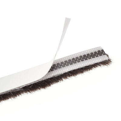 Weather Stripping Brush, 10ft L x 0.3'' W x 0.3'' H Self-Adhesive Seal Brush Brown