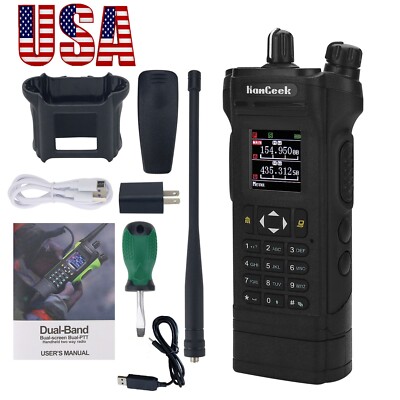 HAMGEEK APX-8000 VHFUHF Walkie Talkie Dual Band Radio+Programming Cable US STOCK