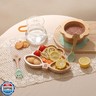 MingHoYo Bamboo Suction Plates Bowls Set for Baby Toddler - Includes Bamboo Bowl, Divided Plate, Silicone Fork and Spoon, All-Natural Baby Feeding Set for Baby-Led Weaning