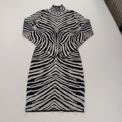 Hera Collection RN#125550 Women's Black/Gray Stretch Dress Long Sleeve Sz Small