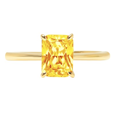 Pre-owned Pucci 2.5ct Radiant Cut Natural Citrine Wedding Bridal Promise Ring 14k Yellow Gold